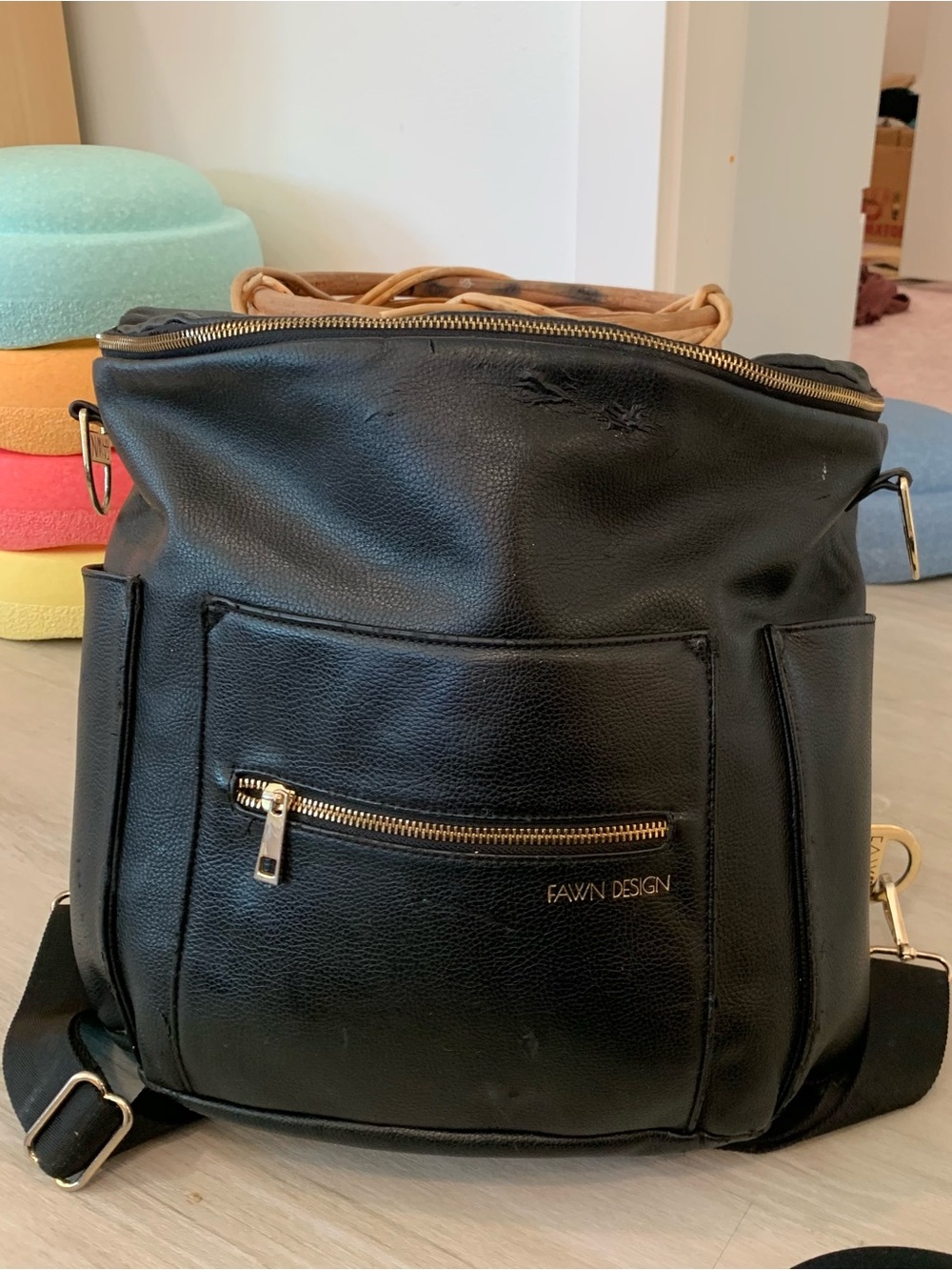 Fawn Design Original Diaper Bag Backpack Black
